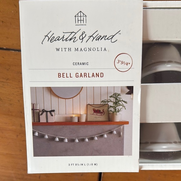 Hearth & Hand Bell Garland - White and Gray - Picture 3 of 3